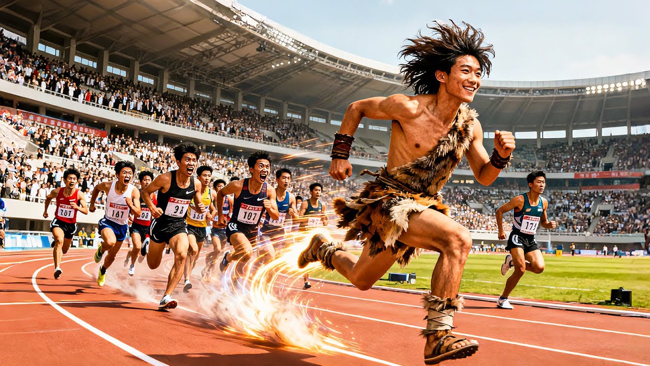 Selvagem descalço na pista? Ele correu na velocidade da luz! O rico de Ferrari não consegue pegá-lo