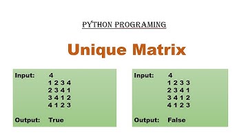 Python Unique Matrix Code | Python IDP practice Unique Matrix problem