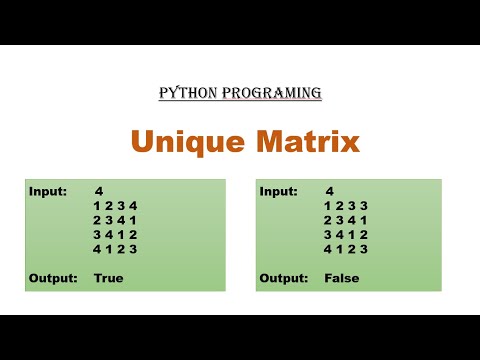 Python Unique Matrix Code | Python IDP practice Unique Matrix problem