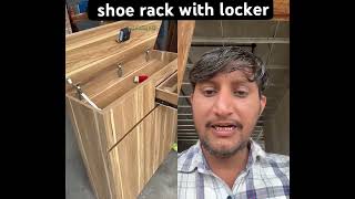 Shoe rack with locker #wood #woodwork #viralvideo #viral #ytshorts #home #greenscreen