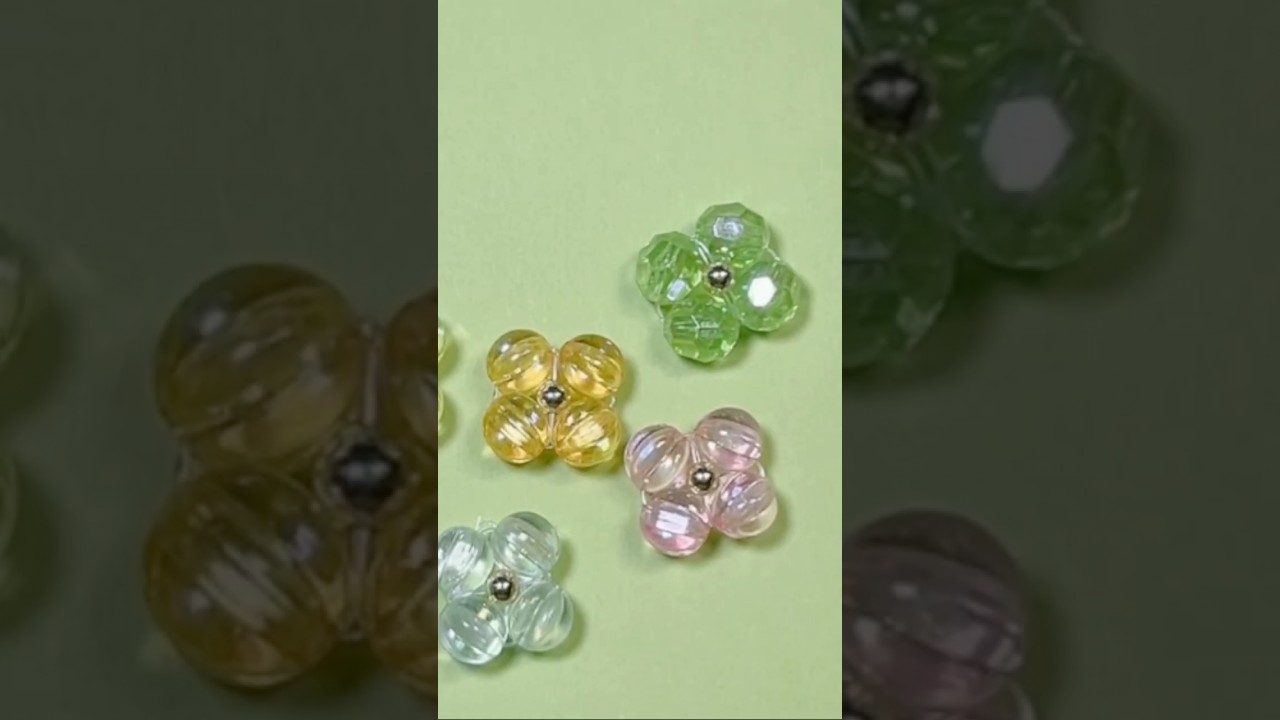 初心者さんも簡単!ビーズのお花の作り方 #100均diy #ビーズの花 #okoni5