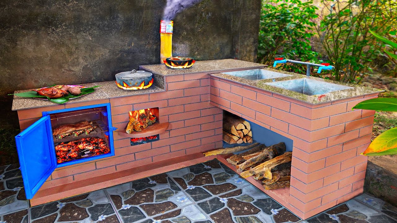 Amazing wood stove idea! DIY multifunction stove from cement Kitchen