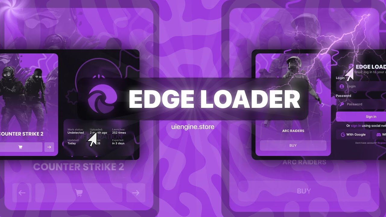 🟣 EDGE LOADER — Premium ImGui Menu UI ⚡ Clean C++ Interface