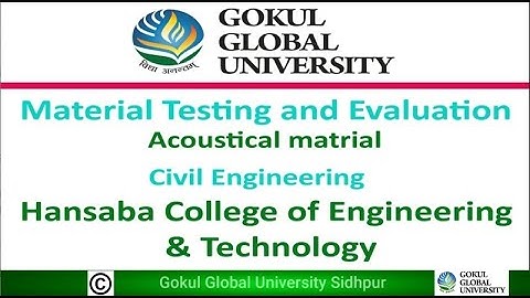 Material Testing and Evaluation - Acoustical Material - Civil Engineering - HCET