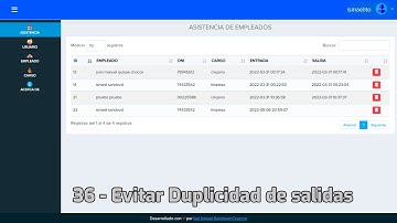36.- Evitar duplicidad de salidas - Sistema de Asistencias con PHP y MYSQL