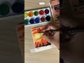 Orange Sunset Painting⛅🌞 Zen Sangam Watercolor Polaroid Sheets🍂