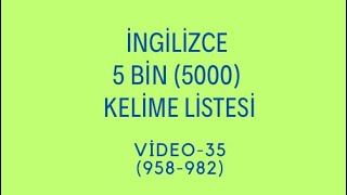 5 Bin İngilizce Kelime Listesi Video-35