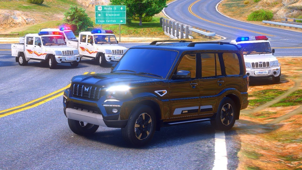 Scorpio classic Vs police Bolero Camper Gta 5 mods Black Scorpio ...