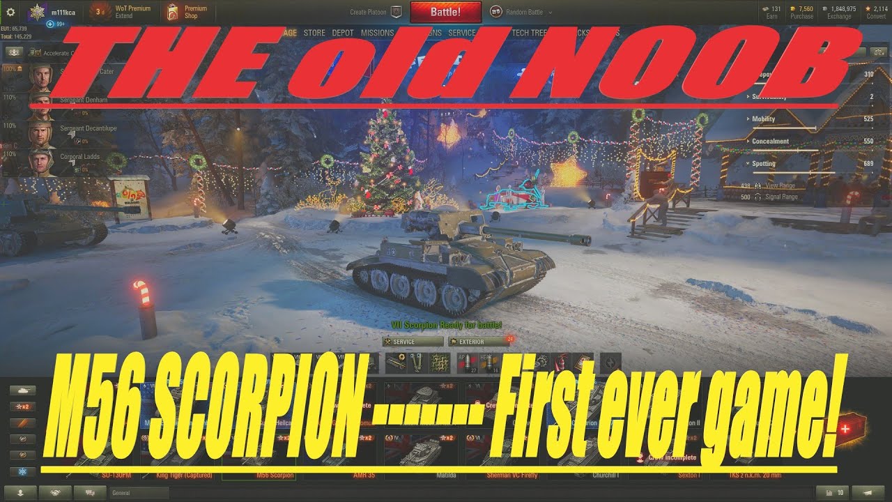 THE old NOOB - M56 SCORPION - FIRST GAME! December 2019 tank rewards.