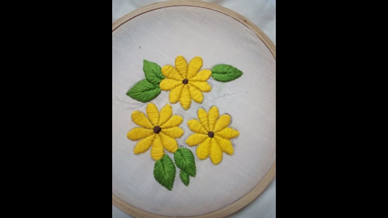 Hand embroidery flower easy flower design embroidery for beginners