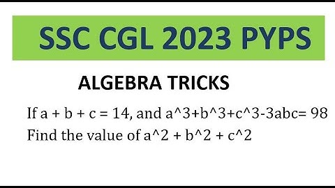 If a+b+c=14, and a^3+b^3+c^3-3abc= 98 Find the value of a^2+b^2+c^2 | VITORR CLASSES | ALGEBRA