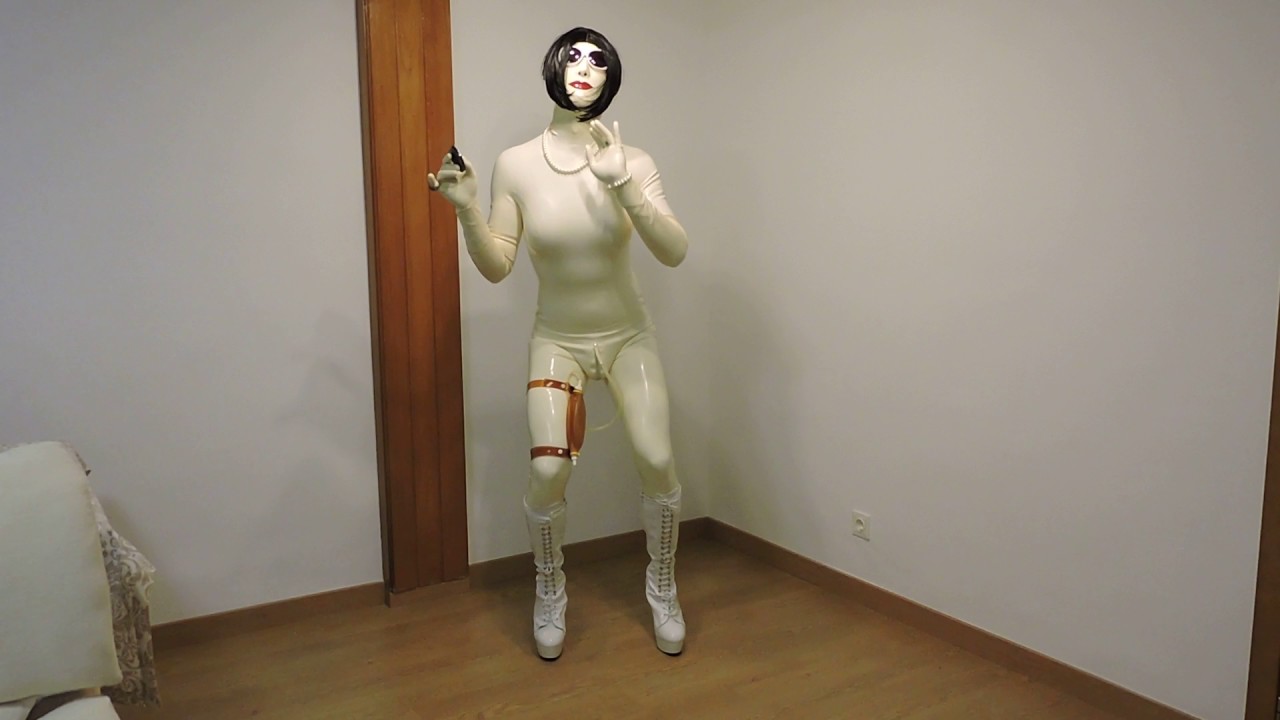 Kira and her new white rubber skin - YouTube