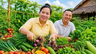 Harvesting Fresh Garden Vegetables With My Husband - Market Day And Family Cooking | Ly Thi Ca