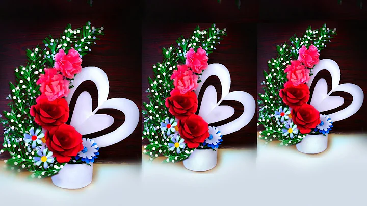 beautiful valentine's day flower bouquet making with paper / valentine's day bouquet