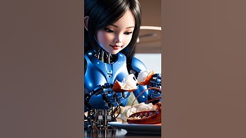 Cô gái robot ăn tôm hùm#robotgirl #robot #robotsimulator #robots #robotgirl