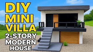 How to Build a Luxurious Mini 2-Story Villa with Garage | Full DIY Construction ( Start to Finish )