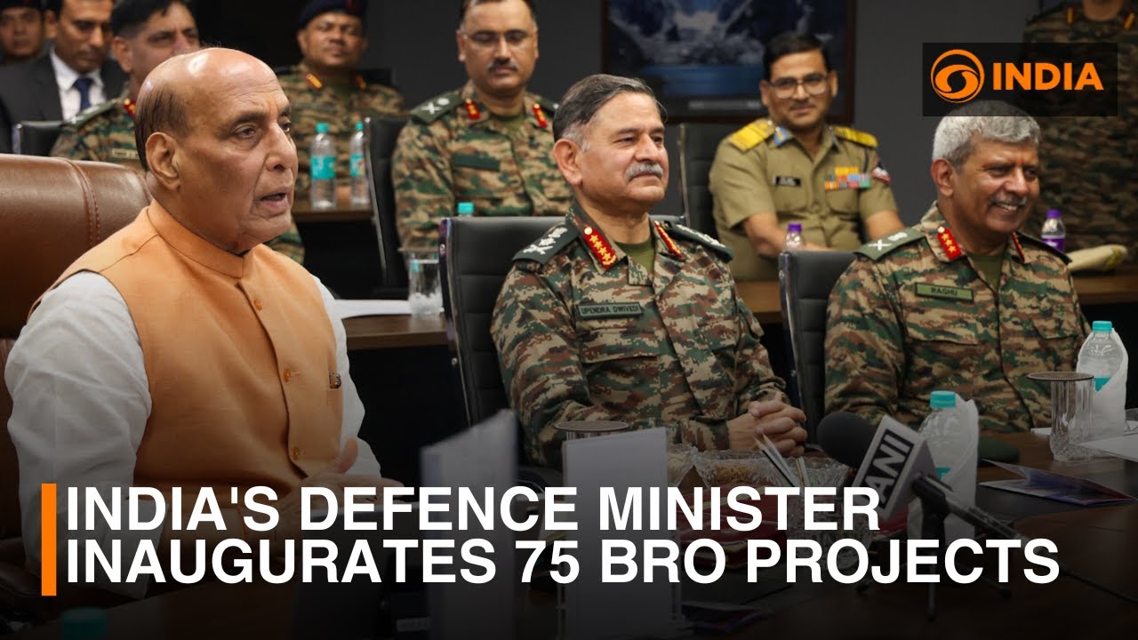 India's Defence Minister inaugurates 75 BRO projects - YouTube