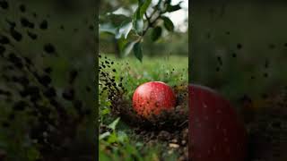 apple falling from tree