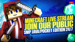 Minecraft JAVA+PE  HiddenLeaf Public SMP Live | Minecraft Live Stream | Support for Dream PC
