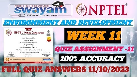 NPTEL ।। Environment And Development।। Assignment week 11 ।। Answers ।। 2023  #trending #viralvideo