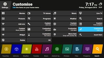 Kodi Stix - Fix Homescreen shortcuts for Movies and Search