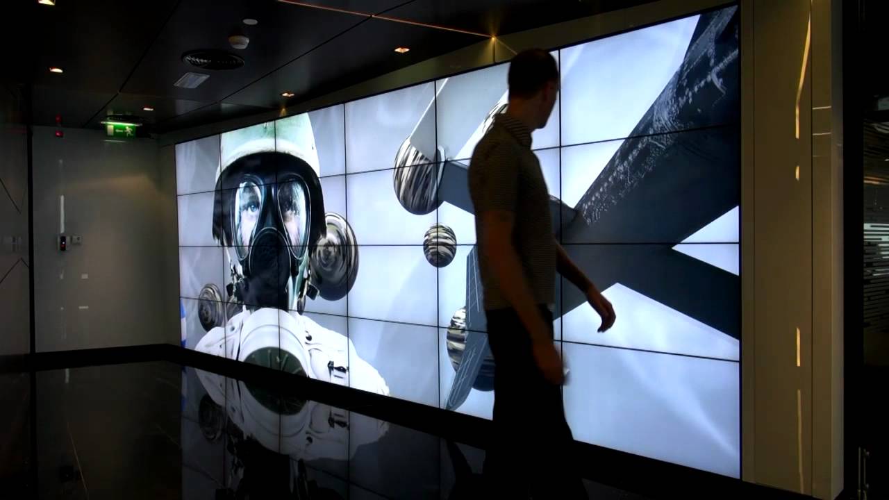 World&#39;s largest Kinect driven interactive video wall - YouTube | Video wall, Digital signage, Digital signage wall