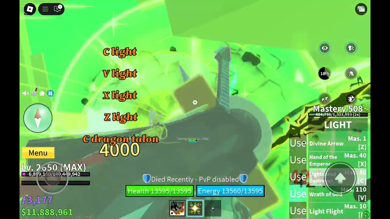 Combo Light and Dragon talon