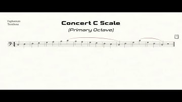 Trombone & Euphonium C Scale Practice in Half Notes (primary octave)