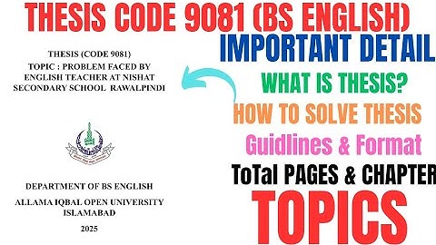 9081 Thesis Aiou | Bs English Code 9081 Thesis | Aiou | 9081 Research Thesis
