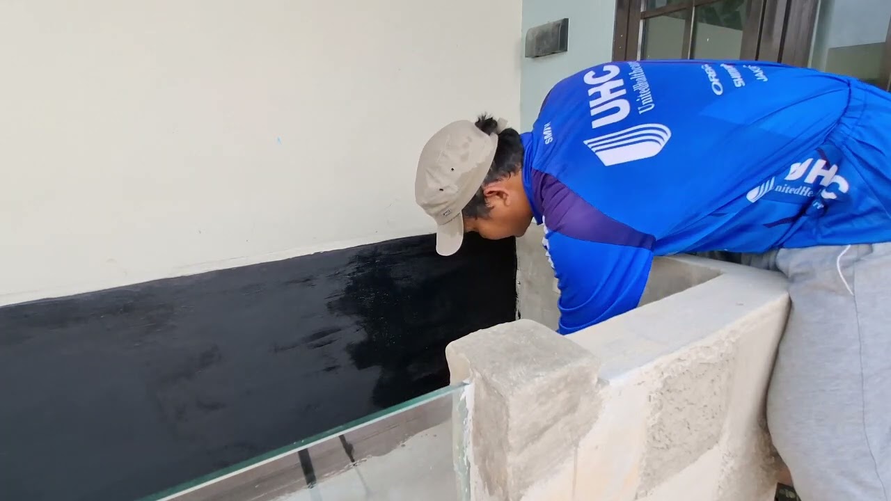 Cat Kolam Koi cepat kering || Painting the koi ponds !!!        #koilovers #koifish #pond