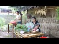 After big rain we eat yummy hot soup / Countryside food cooking
