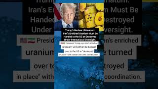 Trump Demands Iran Surrender Nuclear Uranium OR Face In-Place Destruction