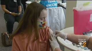 Young People Come Out To Monroeville Clinic To Get First Dose Of Pfizer Vaccine