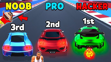 NOOB vs PRO vs HACKER In RACE MASTER 3D with SHINCHAN and CHOP | AMAAN-T | SHINCHAN Game in Hindi