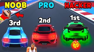 NOOB vs PRO vs HACKER In RACE MASTER 3D with SHINCHAN and CHOP | AMAAN-T | SHINCHAN Game in Hindi screenshot 5