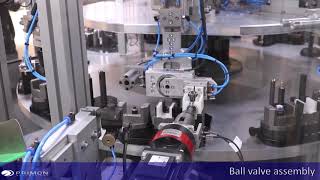 Assembly and test machine for gas ball valve
