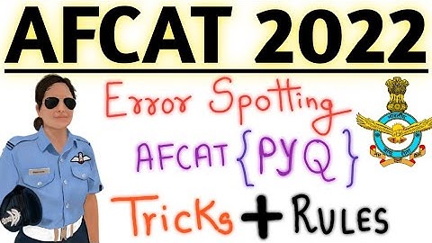 AFCAT English | Error Spotting| Rules & Tricks | AFCAT  1 2022