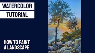 WATERCOLOR TUTORIAL - Between Light and Shadow | Painting a Sunset in Watercolor #loose #sketch #art