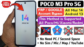 POCO M3 Pro 5g FRP Bypass Miui 14 | Second Space not show | POCO M3 FRP Bypass | miui14
