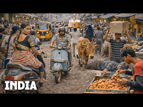 🇮🇳 Inside One of India’s Busiest Market Walks | Real Street Life Tour (4K)