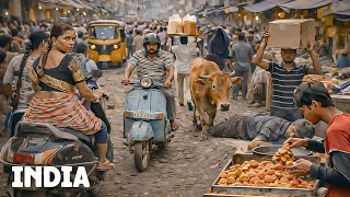 🇮🇳 Binnen in een van de drukste markten van India | Echte straatleven-tour (4K)