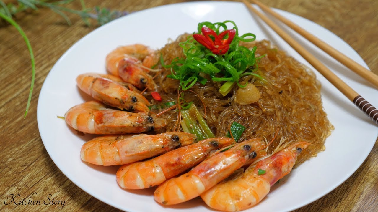 បង្គាអប់មីសួ Ginger Shrimp and Glass Noodle [Kitchen Story]