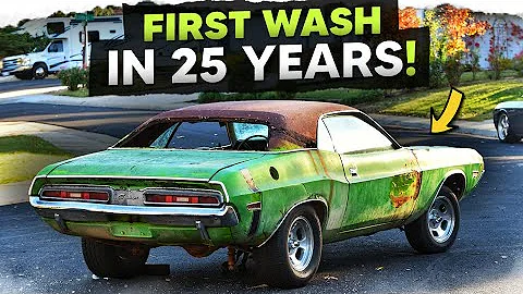 FORGOTTEN 1971 Dodge Challenger gets Pressure Wash...