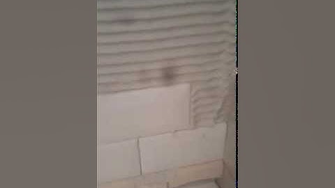 Installing the first row of subway tile