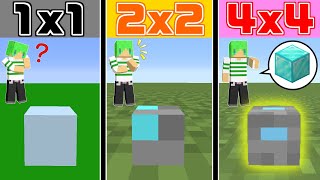 【マインクラフト】テクスチャが1x1と2x2と4x4の世界でサバイバル対決したらとんでもないことに...！？