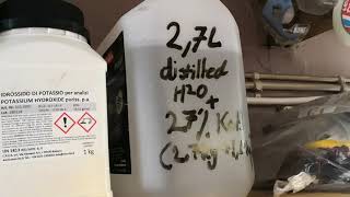 Mixing Elektrolyt For Hydrogen Generator Potium Hydroxide, Hho.