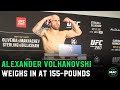 Alexander Volkanovski weighs-in at 155-pounds for first time in UFC career