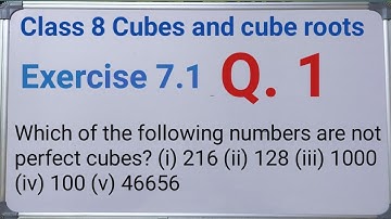 class 8 exercise 7.1 q1 | cubes and cube roots perfect cube | ncert cbse maths