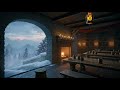 Stone Hearth | Snowstorm🔥 ❄️ | Deep Sleep Tavern Ambience (3 Hours)