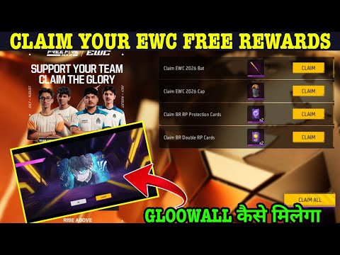 Support Your Team Free EWC Bat & Cap Milgya | Free Fire Ewc Gloowall Skin Kaise Claim Karen Today